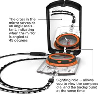 Silva Compass 4 Navigációs Iránytű Katonai Túrázáshoz - Forgatható Ház Tükörrel - 1:25k 1:50k Térképskála - Foszforeszkáló Könnyű 4