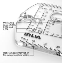 Silva Compass 4 Navigációs Iránytű Katonai Túrázáshoz - Forgatható Ház Tükörrel - 1:25k 1:50k Térképskála - Foszforeszkáló Könnyű 2