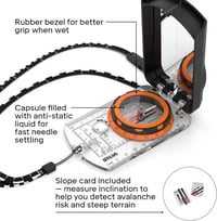 Silva Compass 4 Navigációs Iránytű Katonai Túrázáshoz - Forgatható Ház Tükörrel - 1:25k 1:50k Térképskála - Foszforeszkáló Könnyű 3