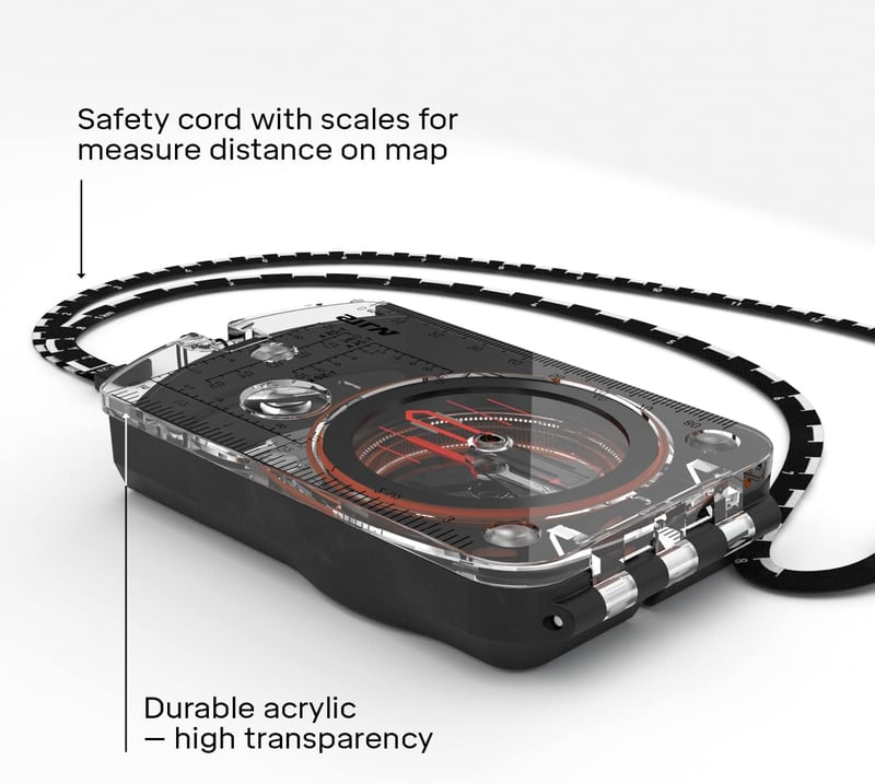 Silva Compass 4 Navigációs Iránytű Katonai Túrázáshoz - Forgatható Ház Tükörrel - 1:25k 1:50k Térképskála - Foszforeszkáló Könnyű