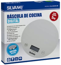 Cântar de bucătărie digital SILVANO - rotund, sticlă albă - max. 5 kg 2