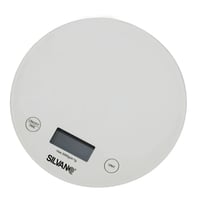 SILVANO digitalna kuhinjska vaga - okrugla, bijelo staklo - maks. 5 kg 2