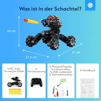 Silvergear RC Tank autó 360° forgatással, 12 labdával és kézvezérléssel gyerekeknek 8