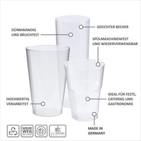 Silverkitchen 16 komada čaša za duga pića 300 ml - Plastične čaše, višekratne, nelomljive, proizvedene u Njemačkoj 3