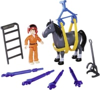 Simba Sam a tűzoltó mentőrepülő 42 cm - Játék repülőgép fény és hang funkcióval, figurával és lóval - Gyerekjáték 3 éves kortól 6