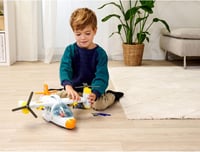 Simba Sam a tűzoltó mentőrepülő 42 cm - Játék repülőgép fény és hang funkcióval, figurával és lóval - Gyerekjáték 3 éves kortól 9