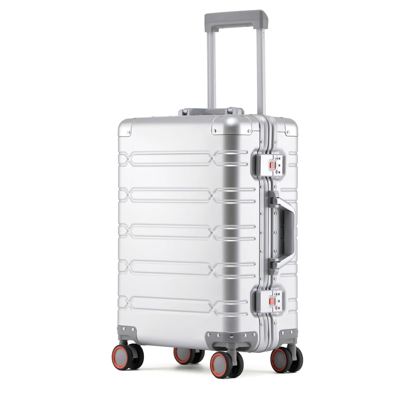 Simcat putni kofer 24 inča, 100% aluminij s TSA bravom - srebrni - 65x42x26 cm