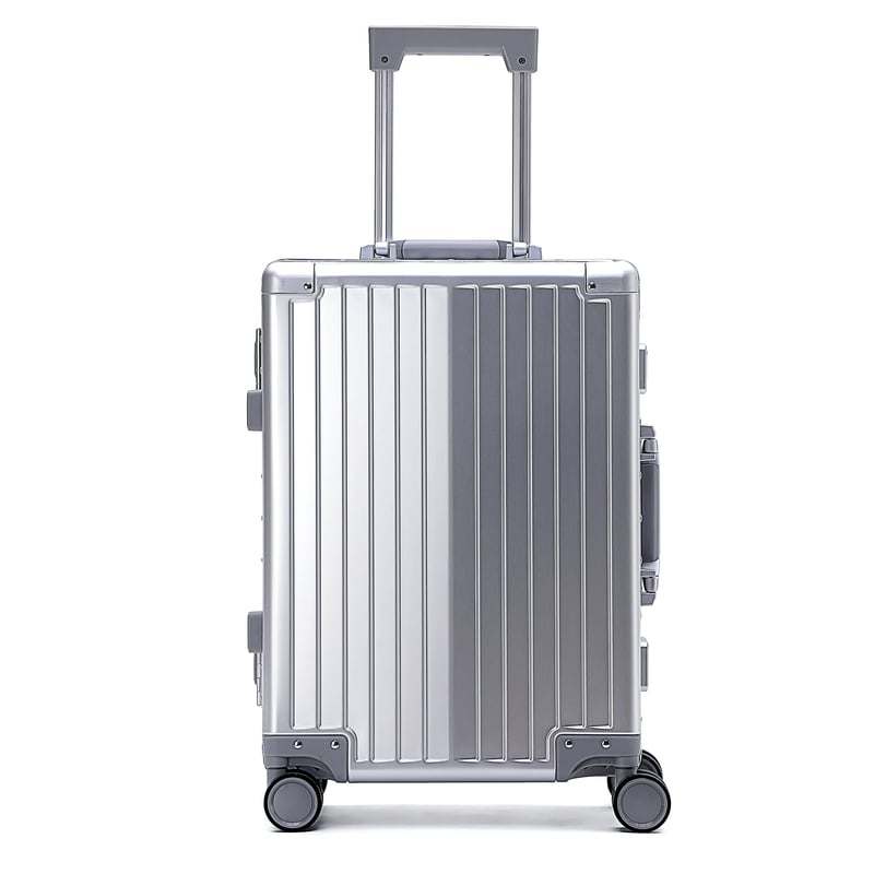 Simcat Aluminijski Kofer Ručna Prtljaga - Srebrni Spinner Kotači, TSA Brava, Lagana (4,9 kg) i Izdržljiva Putna Torba, 55x23x55 cm