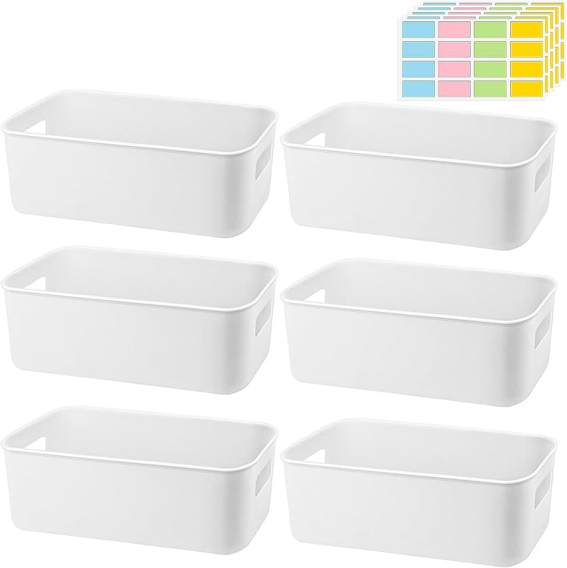 SIMDAO 6 db Tárolódoboz Fogantyúval 26x9,5x9 cm Szerveződoboz Konyha Fürdőszoba Iroda