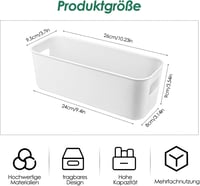 SIMDAO 6 db Tárolódoboz Fogantyúval 26x9,5x9 cm Szerveződoboz Konyha Fürdőszoba Iroda 2
