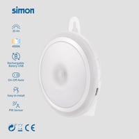 Lampă LED Simon cu port USB și senzor de mișcare rotund, lumină de noapte 3