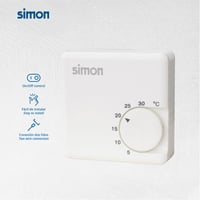 Mehanički sobni termostat za grijanje 5°C-30°C, bijeli analogni zidni termostat, nadgradna montaža, 2-žični, 10A 250V 2