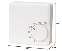 Mehanički sobni termostat za grijanje 5°C-30°C, bijeli analogni zidni termostat, nadgradna montaža, 2-žični, 10A 250V 6