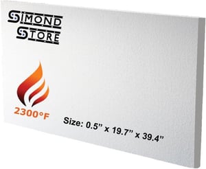 Simond Store Placă Ceramică Fibrociment 2300F 1/2" 19,7x39,4cm Cuptor Sobă