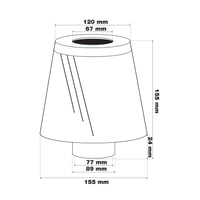 Univerzálny bikónický vzduchový filter Simoni Racing FSR/UA - červená bavlna, chrómový uzáver 3