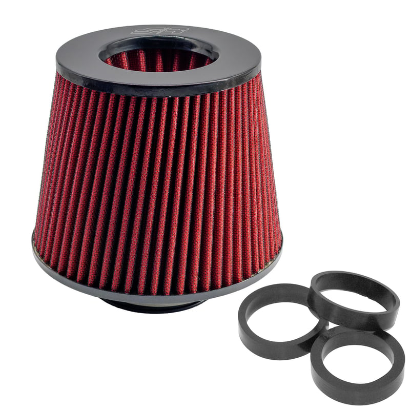 Univerzálny bikónický vzduchový filter Simoni Racing FSR/UA - červená bavlna, chrómový uzáver