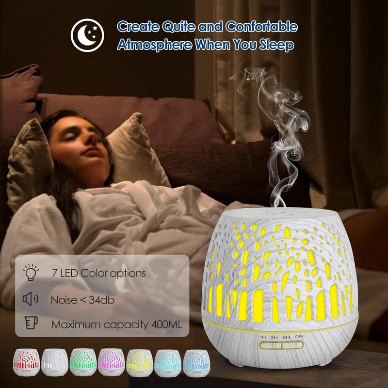 Simpeak 400ml ultrahangos aromadiffúzor LED világítással és távirányítóval