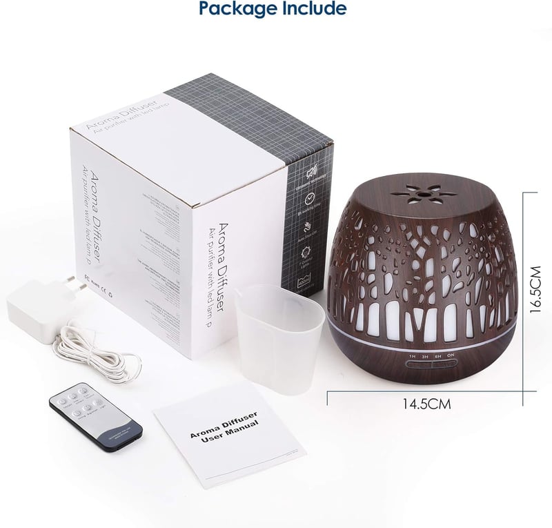 Simpeak 400ml ultrahangos aromadiffúzor LED világítással és távirányítóval