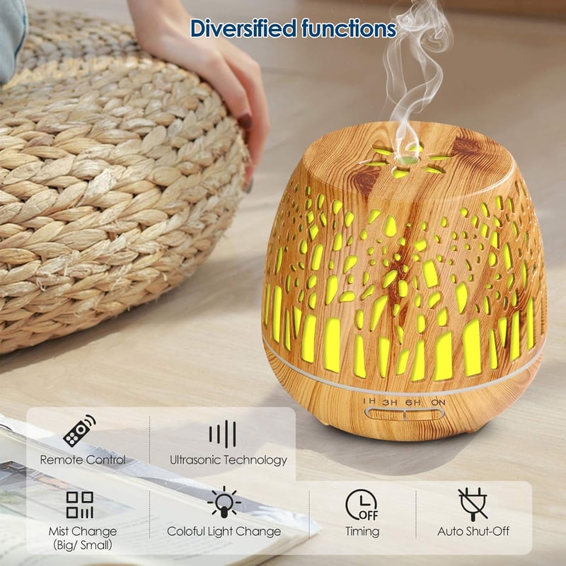 Simpeak 400ml ultrahangos aromadiffúzor LED világítással és távirányítóval