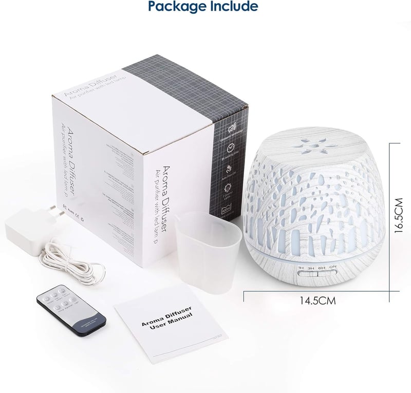Simpeak 400ml ultrahangos aromadiffúzor LED világítással és távirányítóval
