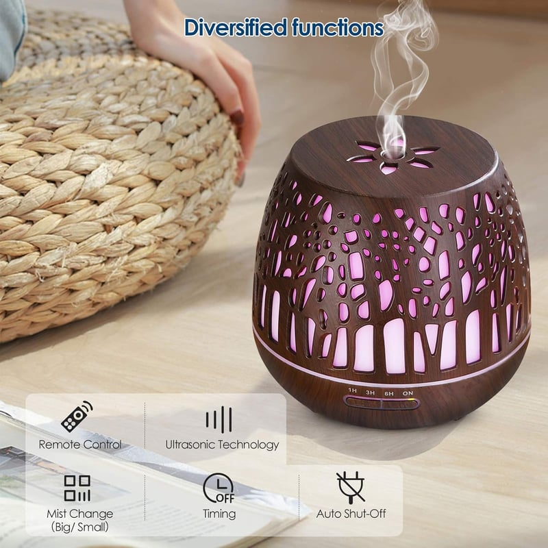 Simpeak 400ml ultrahangos aromadiffúzor LED világítással és távirányítóval