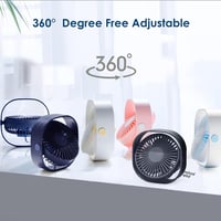 Simpeak USB Asztali Ventilátor, Csendes Mini Ventillátor 3 Fokozat, 360° Forgatható Asztali Ventilátor Szürke 4