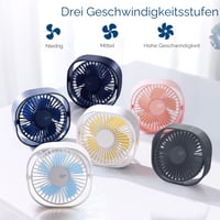 Stolový USB ventilátor Simpeak, mini, prenosný, tichý, 3 rýchlosti, 360-stupňové otáčanie, do kancelárie a na kempovanie, modrý 5