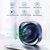 Stolový USB ventilátor Simpeak, mini, prenosný, tichý, 3 rýchlosti, 360-stupňové otáčanie, do kancelárie a na kempovanie, modrý 2