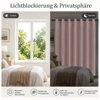 Simple Blackout zavjesa s omčama, ružičasta, 2 komada, 175x140 cm, moderne kratke zavjese za spavaću sobu i dnevni boravak 7