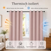Simple Blackout zavjesa s omčama, ružičasta, 2 komada, 175x140 cm, moderne kratke zavjese za spavaću sobu i dnevni boravak 4