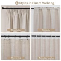 Sada záclon s jednoduchým boho vzhľadom ľanu na garnižu, 2 ks, 229x140 cm, polopriehľadné s riasiacou páskou, do obývačky a spálne 9