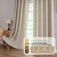 Sada záclon s jednoduchým boho vzhľadom ľanu na garnižu, 2 ks, 229x140 cm, polopriehľadné s riasiacou páskou, do obývačky a spálne 6