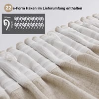 Sada záclon s jednoduchým boho vzhľadom ľanu na garnižu, 2 ks, 229x140 cm, polopriehľadné s riasiacou páskou, do obývačky a spálne 4