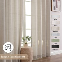 Sada záclon s jednoduchým boho vzhľadom ľanu na garnižu, 2 ks, 229x140 cm, polopriehľadné s riasiacou páskou, do obývačky a spálne 7