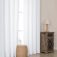 Perdele din in stil Boho, semi-transparente, cu inele, set de 2 bucăți, aspect de in, pentru dormitor, montare fără găurire, 229x140 cm 7
