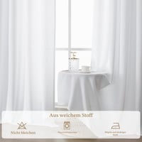 Perdele din in stil Boho, semi-transparente, cu inele, set de 2 bucăți, aspect de in, pentru dormitor, montare fără găurire, 229x140 cm 5