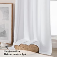 Perdele din in stil Boho, semi-transparente, cu inele, set de 2 bucăți, aspect de in, pentru dormitor, montare fără găurire, 229x140 cm 3