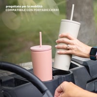 Termoska z nehrdzavejúcej ocele Simple Modern Classic so slamkou a viečkom | 830 ml | Winter White | opakovane použiteľný cestovný hrnček pre ženy 4