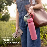 Sticlă de apă din oțel inoxidabil cu pai Simple Modern Mesa Loop | Sticlă termoizolantă de călătorie, compatibilă cu suportul de pahare | 710 ml | Albastru Neptun 7