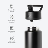 Dječja boca za vodu Simple Modern Summit s poklopcem na slamku, nehrđajući čelik, vakuumska izolacija, 530 ml, Sea Glass Sage 3