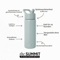Dječja boca za vodu Simple Modern Summit s poklopcem na slamku, nehrđajući čelik, vakuumska izolacija, 530 ml, Sea Glass Sage 2