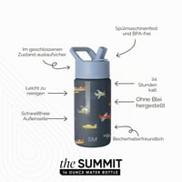 Detská nerezová termoska so slamkou Simple Modern 415 ml, izolovaný pohár pre chlapcov a dievčatá, motív Wheels Up Summit 2