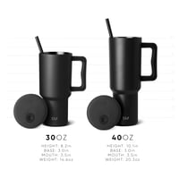 Simple Modern Trek termo šalica sa slamkom i ručkom, 1180 ml, putna šalica od nehrđajućeg čelika za ledenu kavu, Midnight Black 5