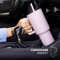 Pahar Termos Simple Modern Trek cu Pai și Mâner, 1180 ml, Cană de Călătorie din Oțel Inoxidabil pentru Cafea cu Gheață, Alb de Iarnă 3