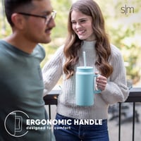 Termos Simple Modern Trek cu pai și mâner, 1480 ml, Almond Birch - Sticlă de apă izolată din oțel inoxidabil pentru femei și bărbați 8
