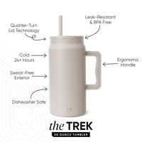 Termos Simple Modern Trek cu pai și mâner, 1480 ml, Almond Birch - Sticlă de apă izolată din oțel inoxidabil pentru femei și bărbați 2