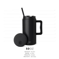 Termos Simple Modern Trek cu pai și mâner, 1480 ml, Almond Birch - Sticlă de apă izolată din oțel inoxidabil pentru femei și bărbați 6