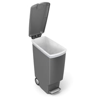simplehuman CW1363 40-litrový úzky pedálový odpadkový kôš so zámkom veka, tichým zatváraním, vstavanými kolieskami, sivý plast, 26x49x64 cm 4