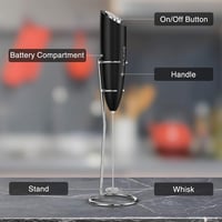 SIMPLETASTE elektromos tejhabosító kézi habtartó 2 elemmel cappuccino latte kávéhoz 6