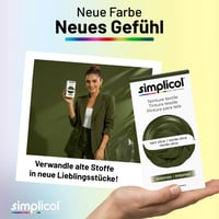 Farba na textil Simplicol Intense do práčky – olivovo zelená, 1 balenie – tekutá farba a fixačný prášok, na prefarbenie a oživenie farieb 3